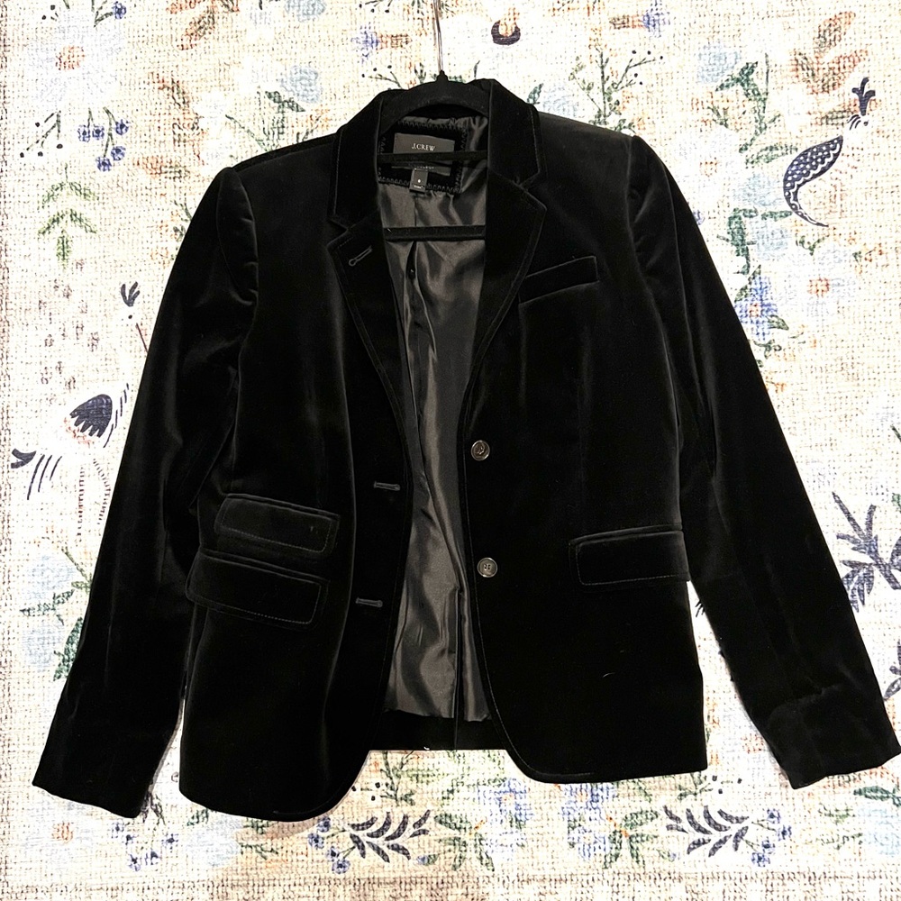 J.Crew schoolboy blazer black velvet size 8